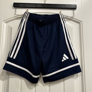 adidas Kids Navy Blue Shorts with White Stripes